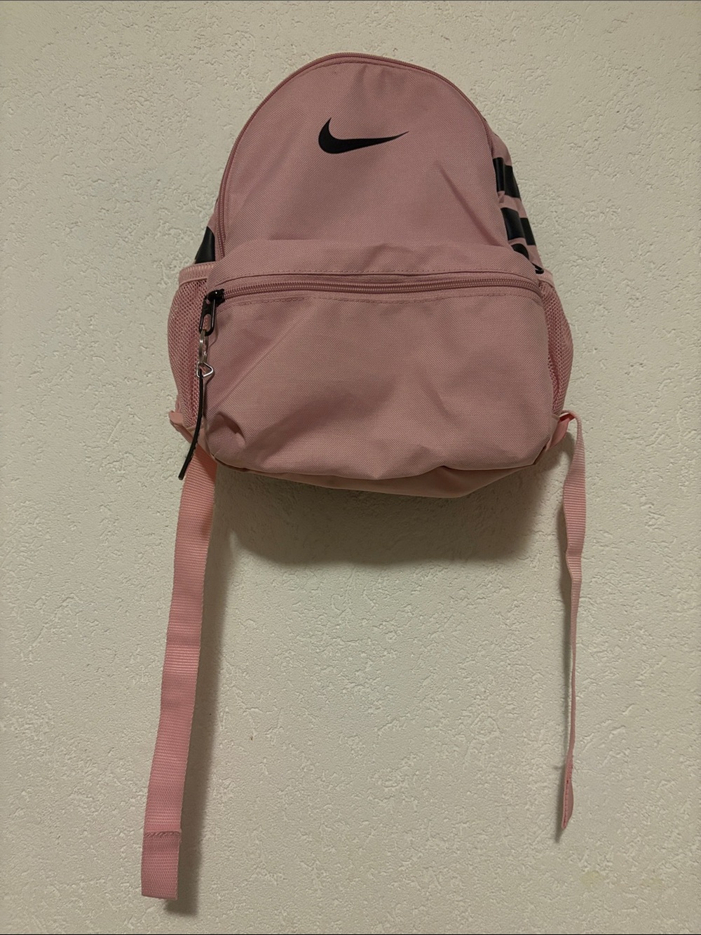 Nike Pink Women's Small Backpack with Black Swoosh